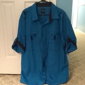 Men's blue button down shirt